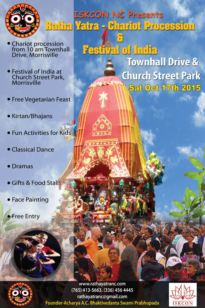 Coming Soon to North CarolinaMark Your Calendars! Hare Krishna